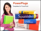 PowerPoint Template - A photo of a few bright dictionaries.