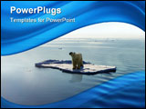 PowerPoint Template -  polar bear managed to get on one of the last ice floes floating in the Arctic sea. Due to global w