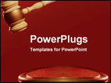 PowerPoint Template - Strong red gavel making a decision