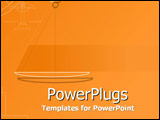 PowerPoint Template - Scales of justice drawing in orange