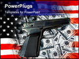 PowerPoint Template - flag American with gun creative actual for designer