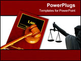 PowerPoint Template - judges court gavel on a law book from above