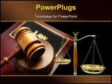 PowerPoint Template - court gavel on top of a law book