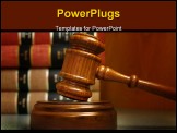 PowerPoint Template - Judges gavel and law books stacked behind
