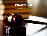 PowerPoint Template - juridical concept with hammer and law books selective focus on nearest part