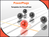 PowerPoint Template - red winner ball with other grey balls