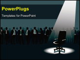 PowerPoint Template - Empty chair and crowd of people with aspirations.