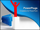 PowerPoint Template - group of virtual man wait their time to success