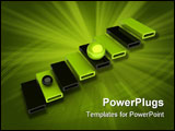 PowerPoint Template - Illustration of steps with holes (green collection)