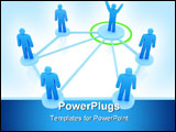 PowerPoint Template - Leader is managing his work team. Network concept.
