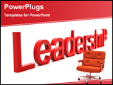 PowerPoint Template - a leadership armchair in front of a leadership word