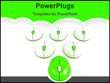 PowerPoint Template - green Leading Computer Mouse over white Leadership Concept