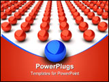 PowerPoint Template - Illustration of main blue sphere and many red spheres