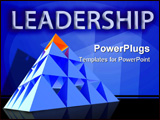 PowerPoint Template - Abstract blue glass pyramid with orange top.