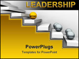 PowerPoint Template - Golden sphere and many steel on steps