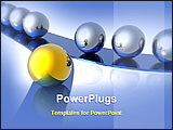 PowerPoint Template - a golden ball leading other balls