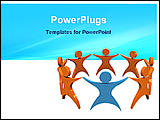 PowerPoint Template - blue model leading its team