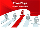 PowerPoint Template - red model leading its team