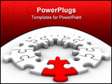 PowerPoint Template - Jigsaw puzzle pieces over white - 3d render