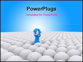 PowerPoint Template - blue earth man standing center with balls