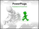 PowerPoint Template - Green man is really good. 3d images isolated on white background.