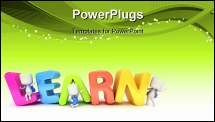 PowerPoint Template - 3D Illustration of Kids Posing with the Word Learn