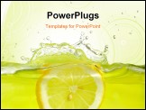 PowerPoint Template - Image of lemon slice falling into juice