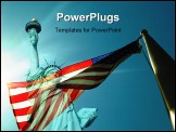 PowerPoint Template - flag with stature of liberty