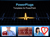 PowerPoint Template - Illustration of a heart machine display over a grid