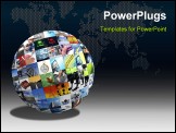 PowerPoint Template - Photographs combined into globe shape over graduated background