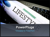 PowerPoint Template - Lifestyle section of the newspaper laying on keyboard of a laptop