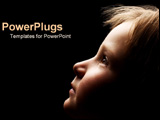 PowerPoint Template - Child looking up at light.