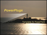 PowerPoint Template - lighthouse and the setting of the sun