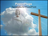 PowerPoint Template - Light from a cloud shining on cross