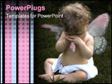 PowerPoint Template - tearful baby fairy with torn wing