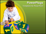 PowerPoint Template - early learning boy on the floor with a teaching cube