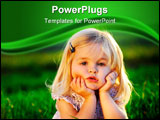 PowerPoint Template - Beautiful blonde girl outside in a field with sunlight on her hair.