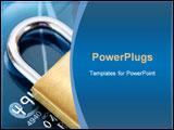 PowerPoint Template - an image of brass padlock on credit card