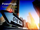 PowerPoint Template - Sunrise over downtown Los Angeles California USA