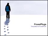 PowerPoint Template - Man walking in snow.