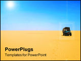 PowerPoint Template - car in the lonely desert