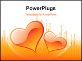 PowerPoint Template - Illustration of two love symbols with background