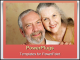 PowerPoint Template - portrait of a beautiful gray haired middle aged couple in love.