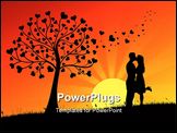 PowerPoint Template - High detail vector illustration of couple kissing.