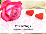 PowerPoint Template - Rose and Candy hearts on a letter