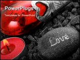 PowerPoint Template - love still live with heart candle and a love stone.