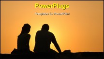 PowerPoint Template - Silhouetted loving couple at sunset