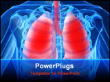 PowerPoint Template - 3d rendered illustration of human lungs with an infection