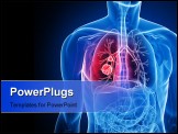 PowerPoint Template - 3d rendered x-ray illustration of a human torso with tumor in lung
