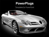 PowerPoint Template - silver sports car on a black background